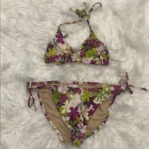 J Crew floral bikini swimsuit medium small M S